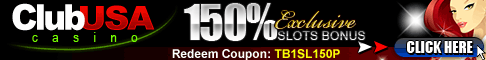 150% Exclusive Slots Bonus At Club USA Casino 150% Exclusive Slots Bonus At Club USA Casino